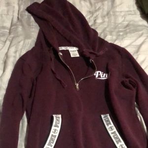 PINK 1/4 zip hoodie